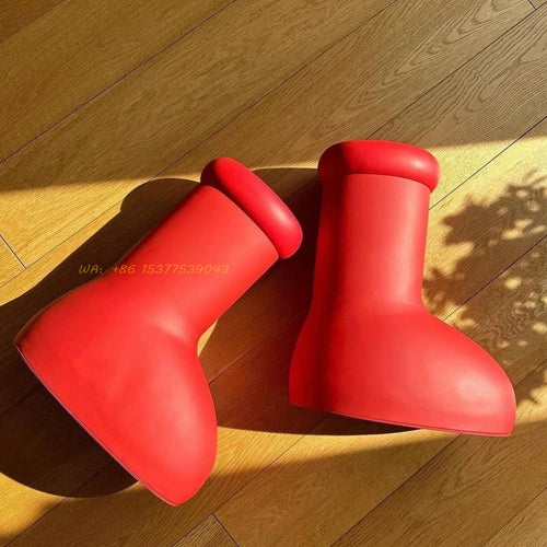 Red Rain Boots Thick Bottom