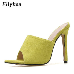 Pointed Stiletto High Heel 12.5CM Slippers Sandals Rubber Sole Woman Shoes