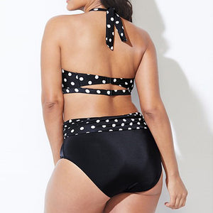 Sexy Bandage Bikinis Women High Waist Bikini Plus Size Women Polka Dot Print Beach Swimwear Swimwear Biquini