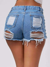Load image into Gallery viewer, High Waist Ripped Jeans Short