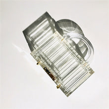Load image into Gallery viewer, Transparent Striped Acrylic Top Handle Small Square Clutch High Quality