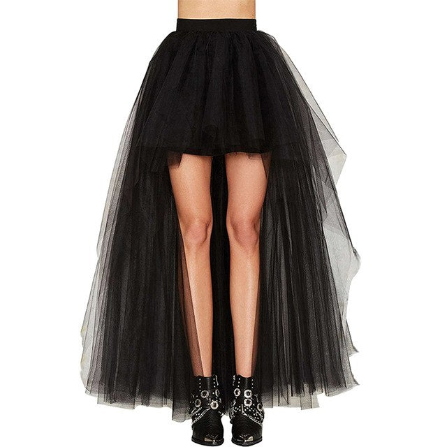 High Waist Floor-Length Skirt Irregular Mesh Tutu