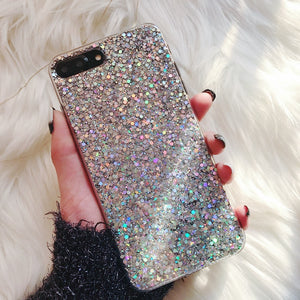 Silicone Bling Powder Soft Case For iPhone 5 5S 7 6 8 Plus X Shinning Glitter Phone Cover for iPhone XR XS Max Cases Shell