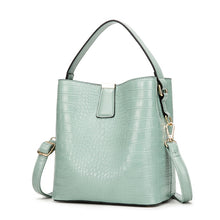 Load image into Gallery viewer, Crocodile Pattern Bucket Leather Bags