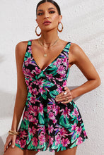Load image into Gallery viewer, Full Size Twist Front Sleeveless Swim Dress