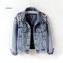 Load image into Gallery viewer, Pearl Casual Denim Jacket for Women